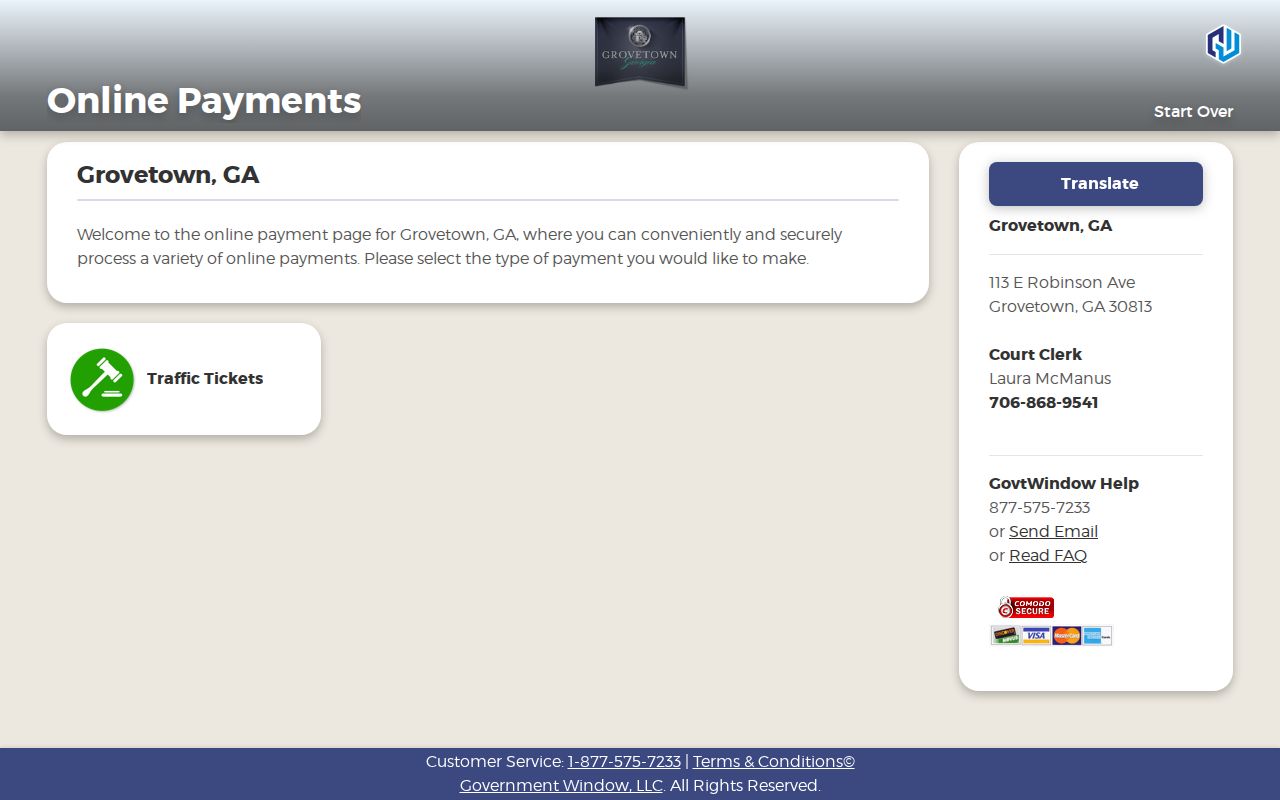 Grovetown traffic ticket payment route rather than warrant search