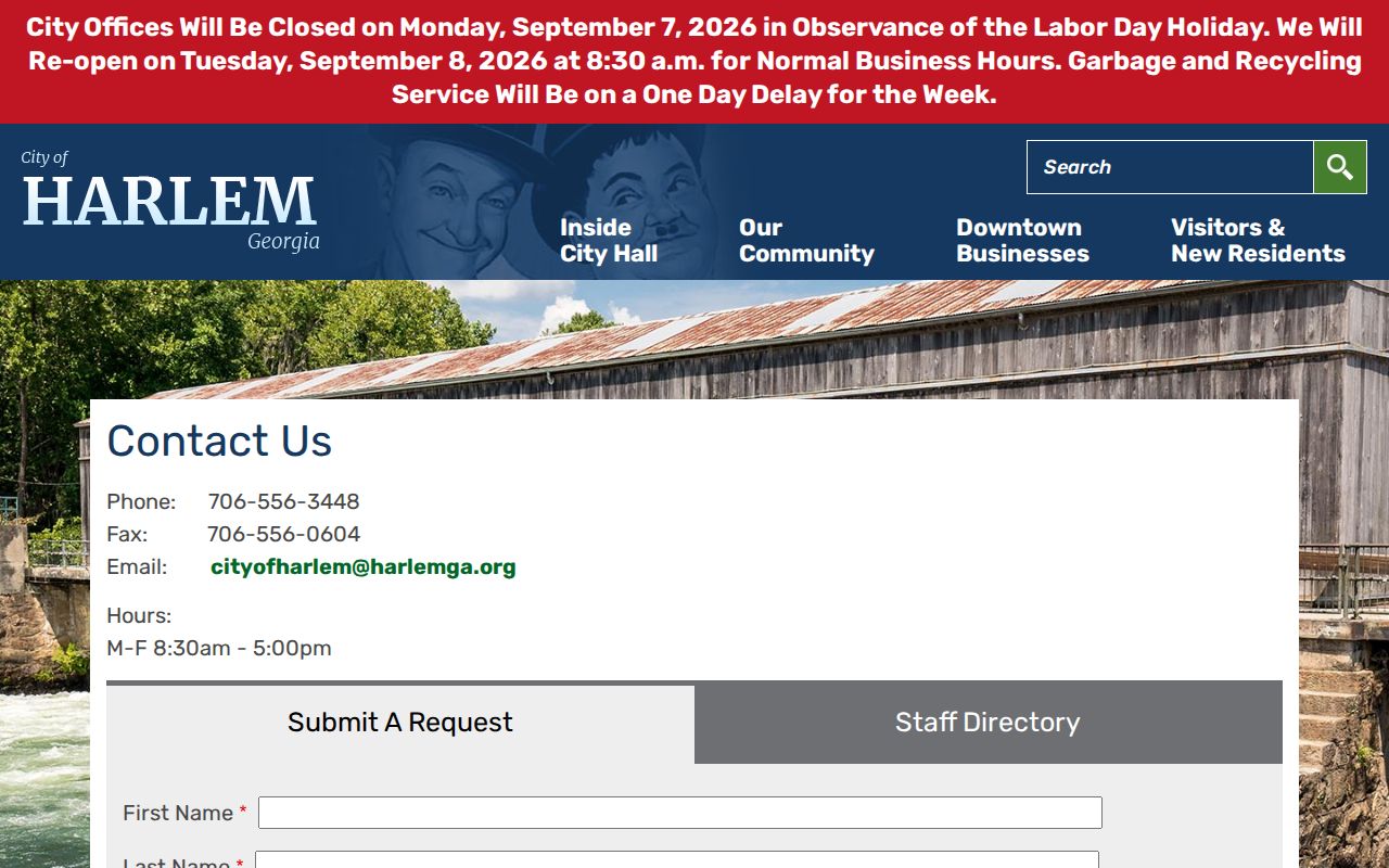 Harlem City Hall municipal warrant records and clerk contacts