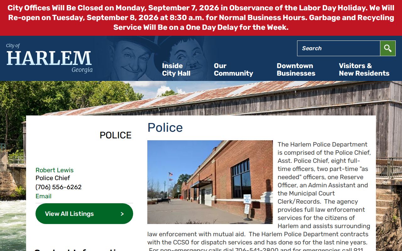 Harlem Police building and warrant records contact route